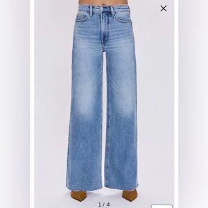 Pistola Wide Leg Flare Jeans with Raw Hem